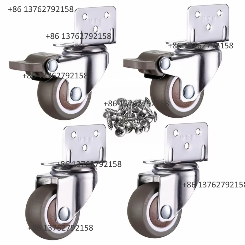 Furniture Hardware Accessories - 4Pcs Soft Rubber Quiet Swivel Caster
