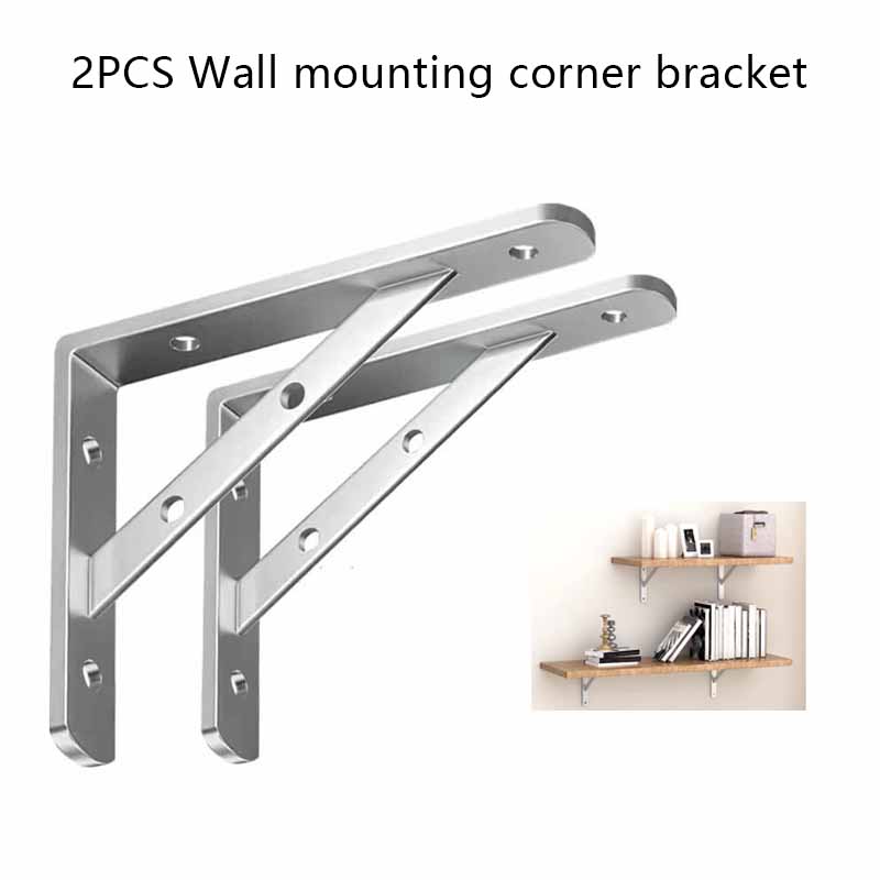 Shelf Bracket Pair - 2PCS Stainless Steel Triangle Brackets Wall