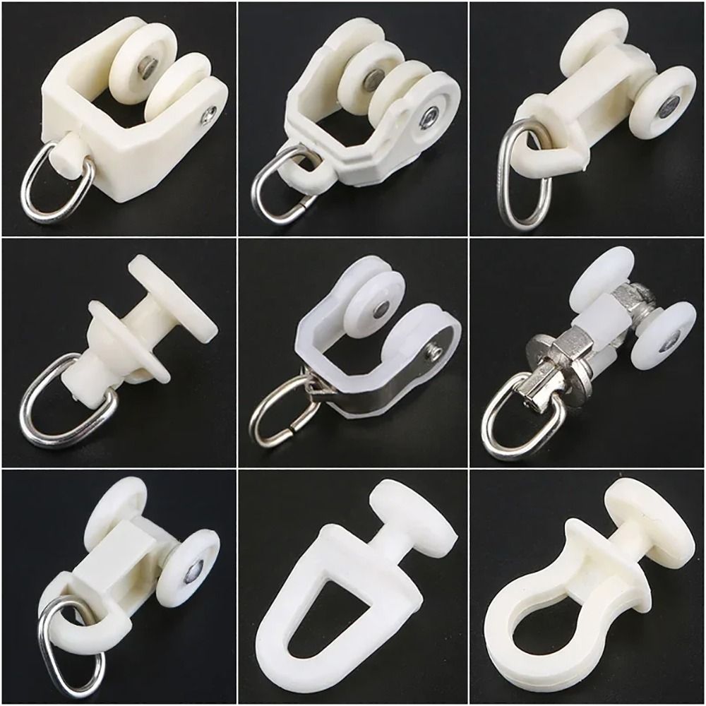 Furniture Hook Hardware - 10Pcs Straight Curved Track Rollers Curtain