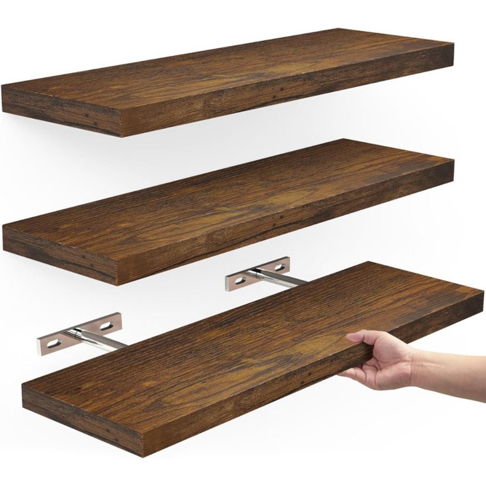 Wooden Hanging Storage Rack Du - Shelf Bracket Pair recension och pris