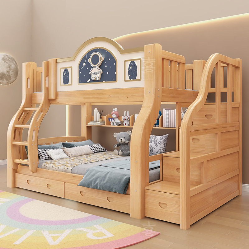 Solid wood two-layer bed Mothe - Furniture Hardware Lowes recension och pris