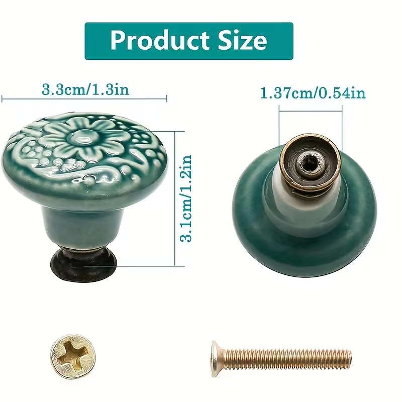 12pcs Ceramic Cabinet Knobs, F - Furniture Hardware Latch recension och pris