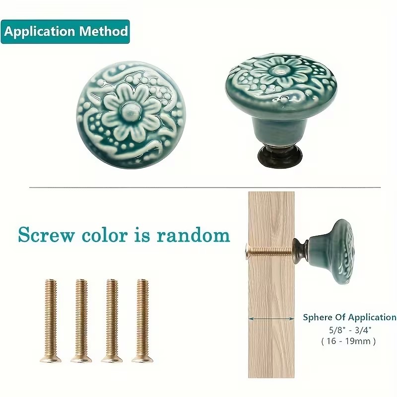 12pcs Ceramic Cabinet Knobs, F - Furniture Hardware Latch recension och pris