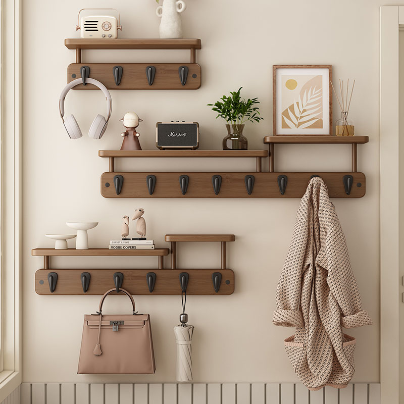 Bamboo Wall Coat Racks Storage - Furniture Hook Hardware recension och pris