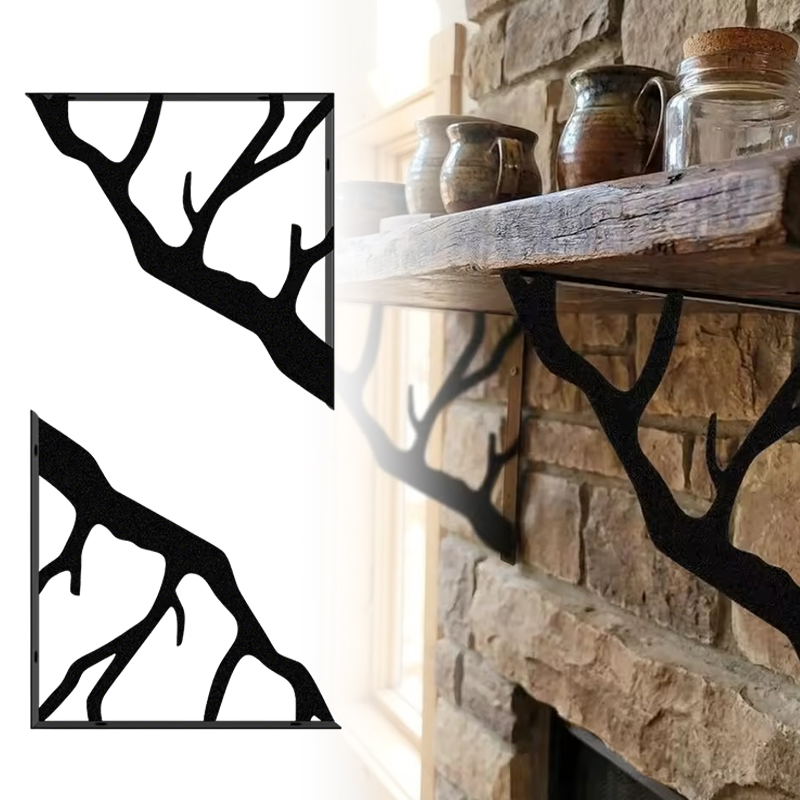 2PCS Black Tree Branch Metal S - Shelf Bracket Pair recension och pris