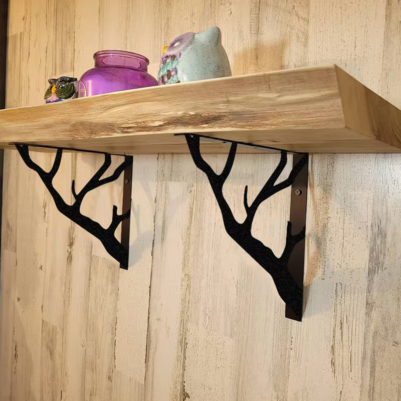 2PCS Black Tree Branch Metal S - Shelf Bracket Pair recension och pris