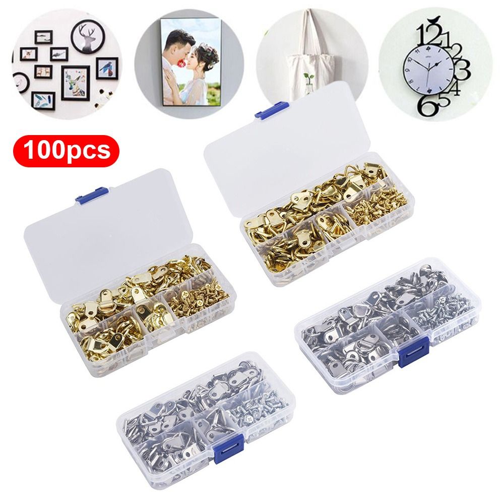 100Pcs Golden Double Hole Tria - Furniture Hook Hardware recension och pris