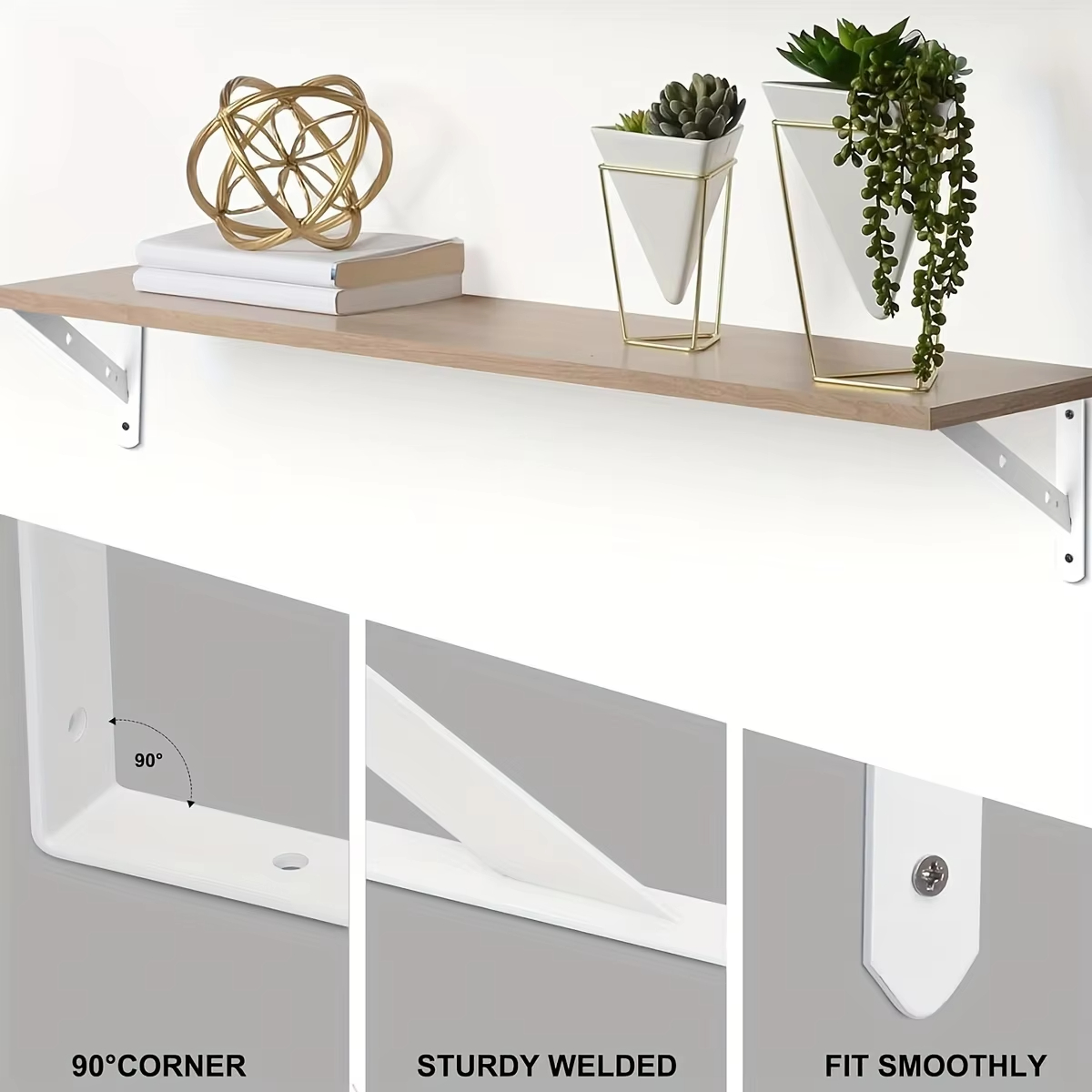 2PCS Stainless Steel Triangle  - Shelf Bracket Pair recension och pris