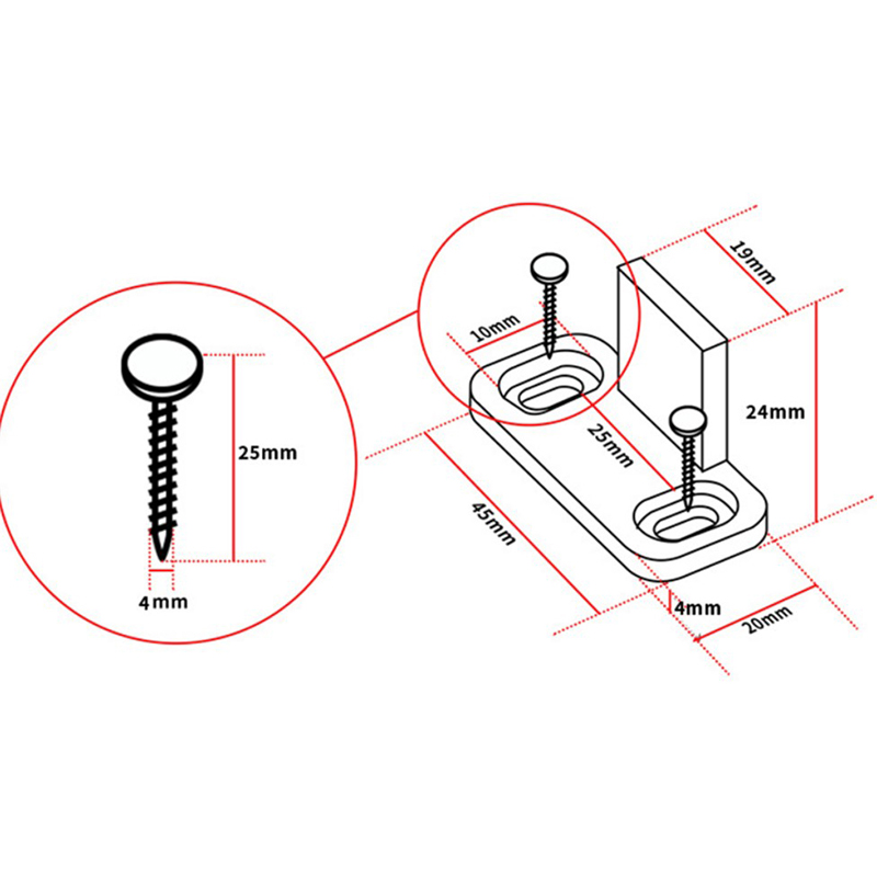 2pc Sliding Floor Guide Adjust - Furniture Hardware Accessories recension och pris