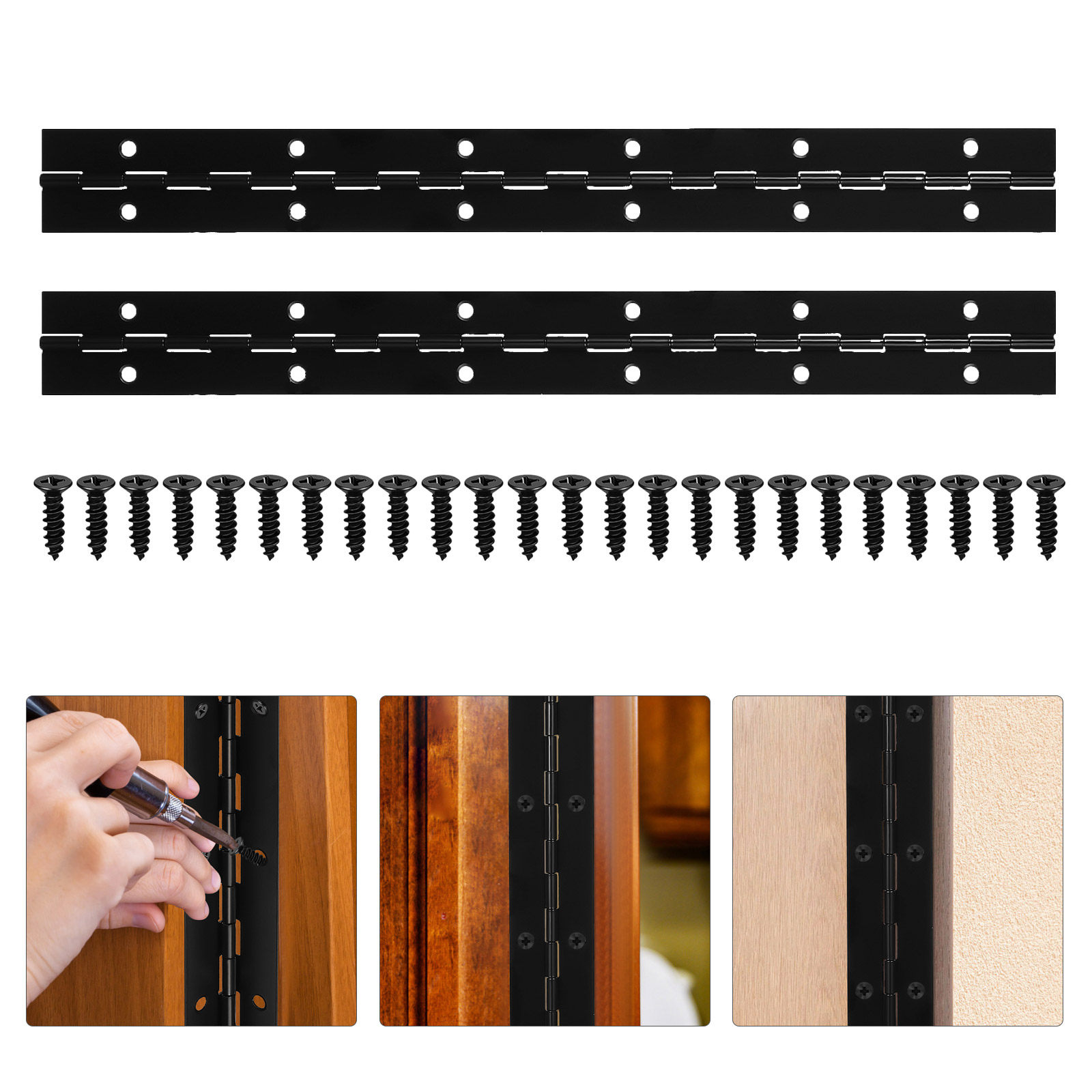 1Set Black Stainless Steel Hea - Piano Hinge Continuous recension och pris